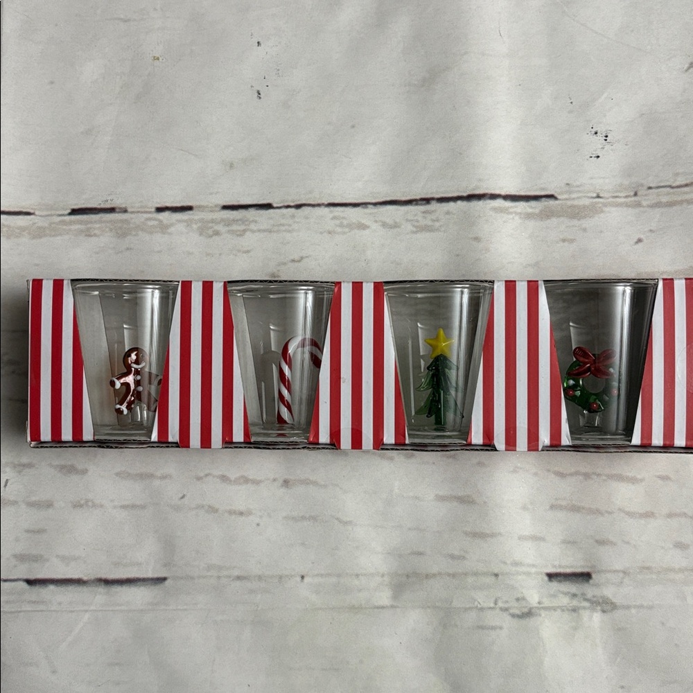 Set of 4 Christmas Icon Shot Glasses